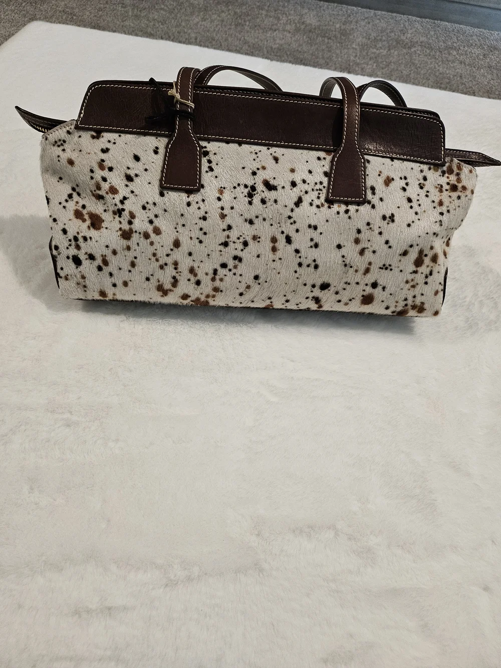 Bellissimo Cavalcanti Collection Genuine Leather Hair/Hide Italian Handbag- O/S